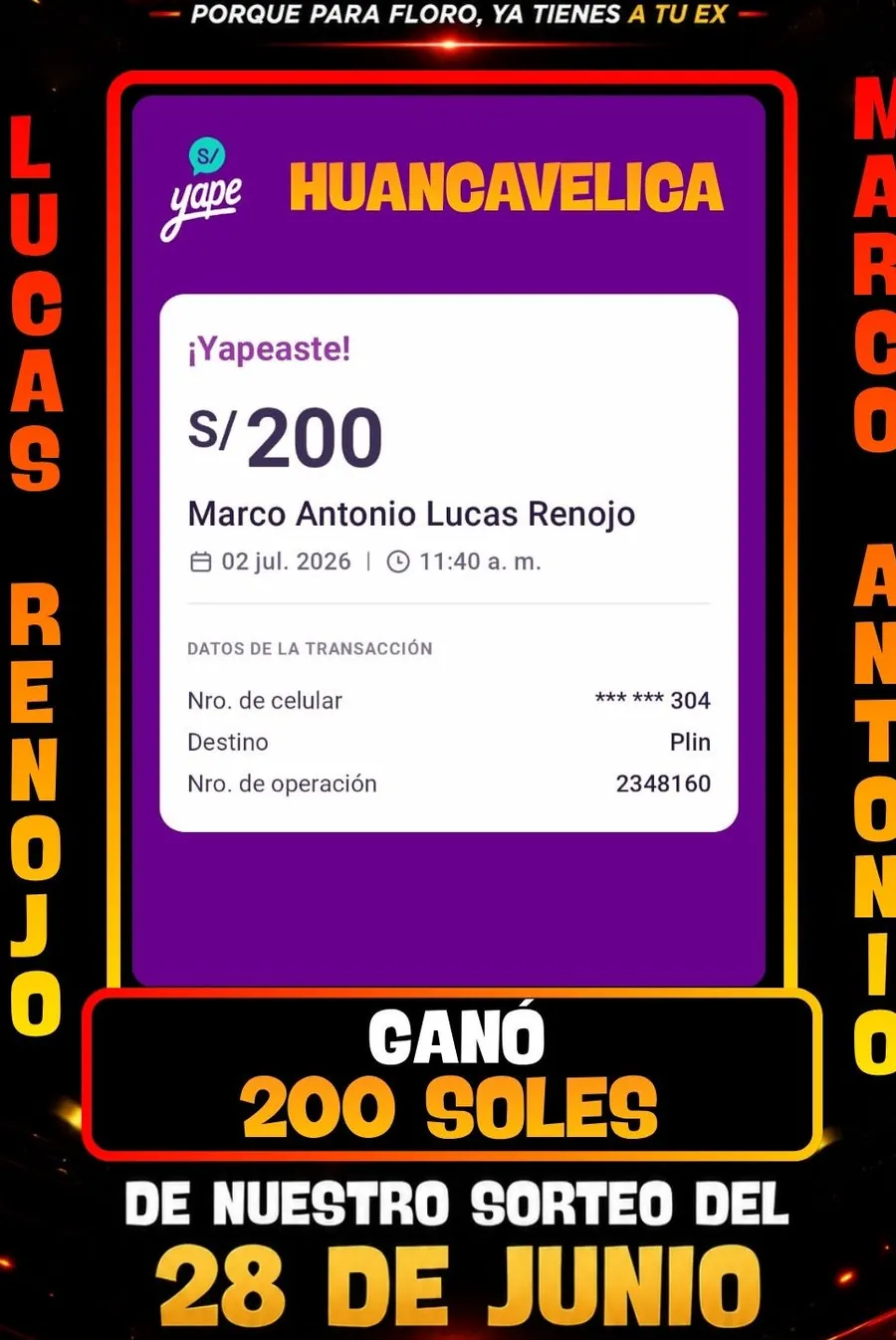 Ganador del primer gran sorteo